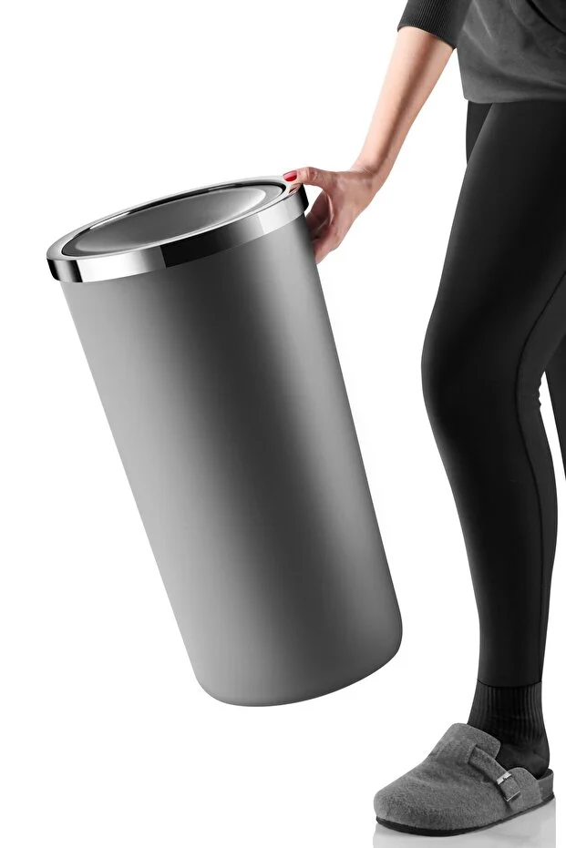 Lenox 35 Lt Döner Kapaklı Banyo Mutfak Ofis Çöp Kovası Gri